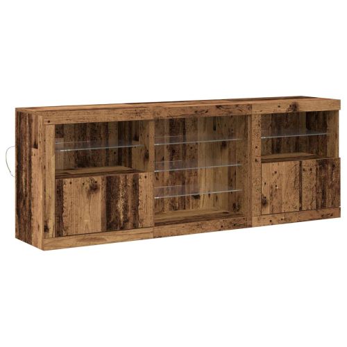 LED конзолна маса Старо дърво 181,5 x 37 x 67 см