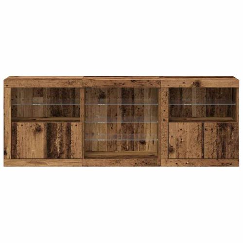 LED конзолна маса Старо дърво 181,5 x 37 x 67 см