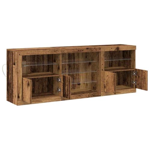 LED конзолна маса Старо дърво 181,5 x 37 x 67 см