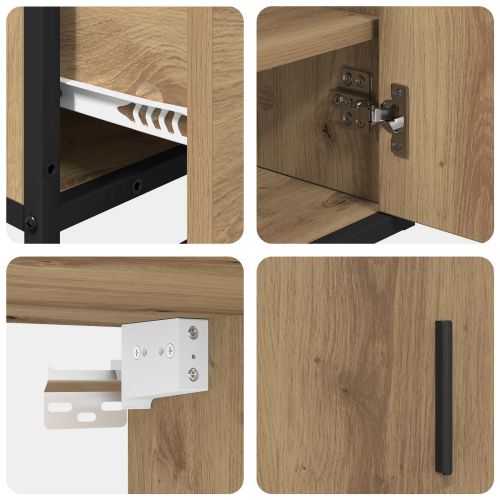 Комплект мебели за баня с чекмедже 2 pcs Дъб Инженерно дърво