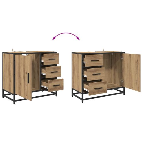 Комплект мебели за баня с чекмедже 2 pcs Дъб Инженерно дърво