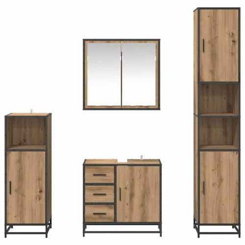 Комплект мебели за баня с чекмедже 4 pcs Дъб Инженерно дърво