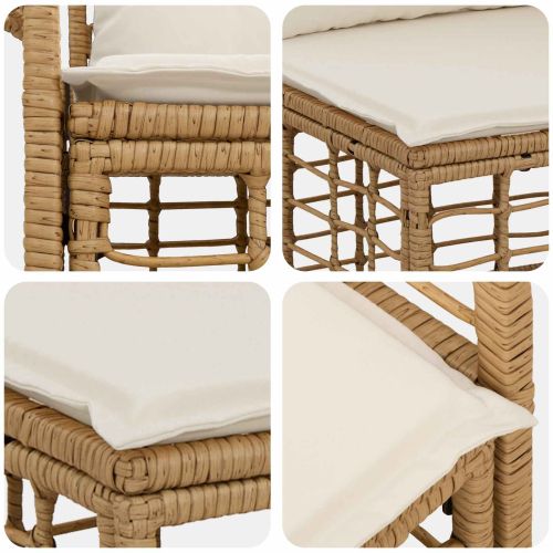 Комплект дивани за открито 11 pcs Естествено и кремаво бяло