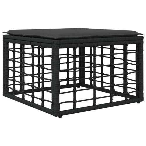 Комплект дивани за открито 9 pcs Черно и тъмно сиво Полиестер