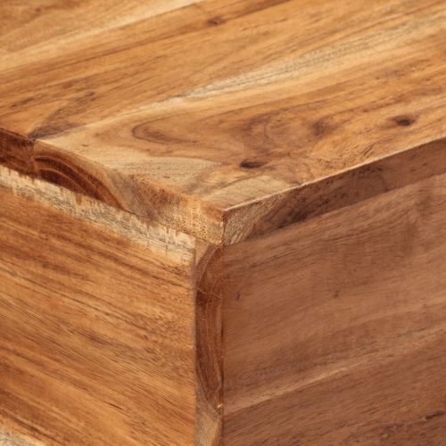 Конзолна маса, 110x30x75 cм, масивно дърво акация и желязо