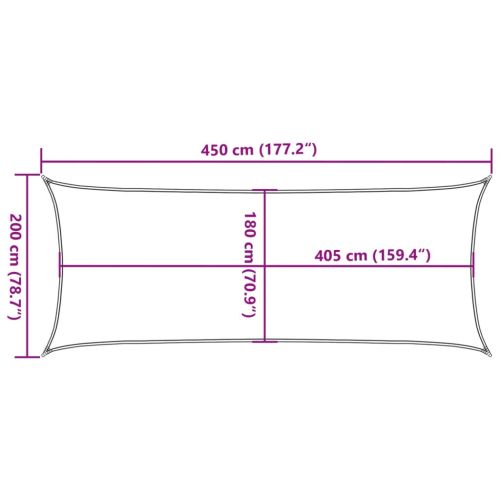 Платно-сенник, 160 г/м², правоъгълно, светлосиво, 2x4,5 м, HDPE