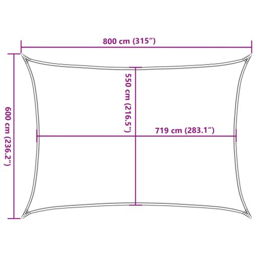 Платно-сенник, 160 г/м², правоъгълно, светлосиво, 6x8 м, HDPE