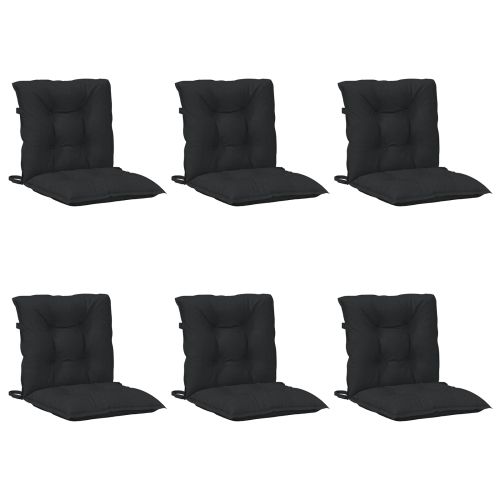 Комплект възглавници за нискокачествен стол 6 pcs Меланж Черен