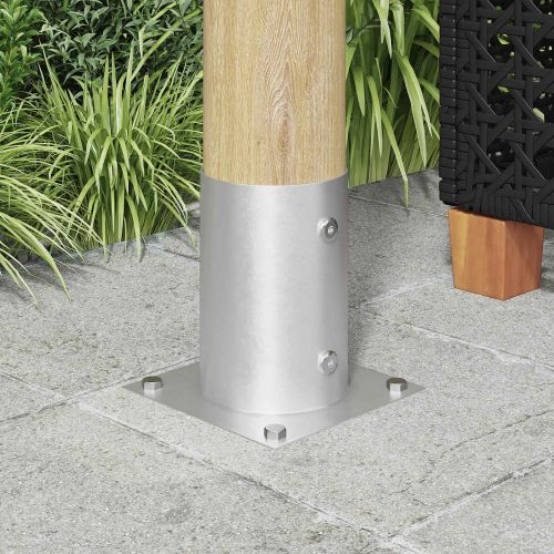 Кръгъл наземен анкер 4 pcs Сребристо 15 x 15 x 15 см Метал