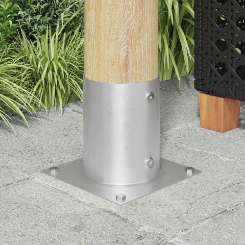 Кръгъл наземен анкер 4 pcs Сребристо 18 x 18 x 15 см Метал