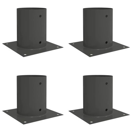 Кръгъл наземен анкер 4 pcs Антрацит 18 x 18 x 15 см Метал