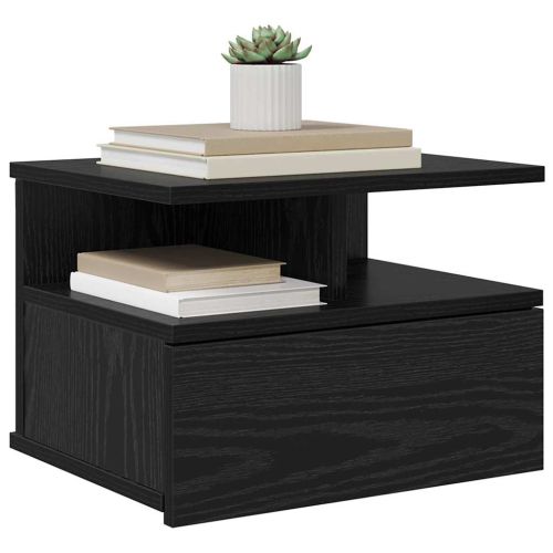 Плаваща нощно шкафче 2 pcs Черния дъб 40 x 31 x 28 см