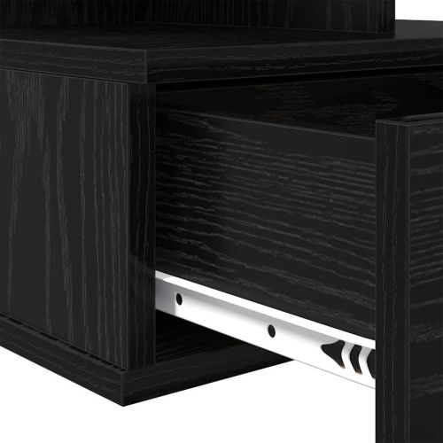 Плаваща нощно шкафче 2 pcs Черния дъб 40 x 31 x 28 см