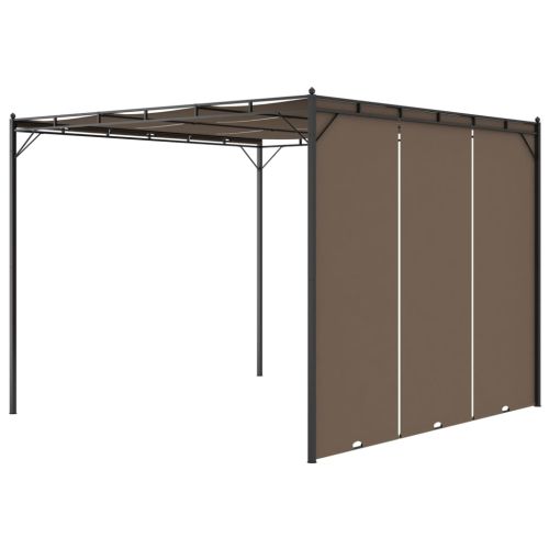 Градинска шатра със странична завеса, 3x3x2,25 м, таупе