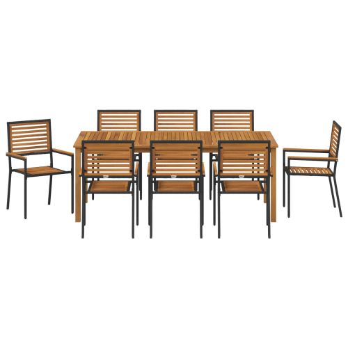 Комплект за хранене в градината 9 pcs Черно