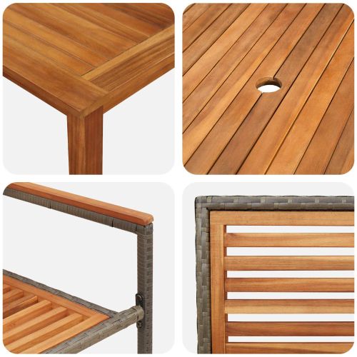 Комплект за хранене в градината 9 pcs Сив