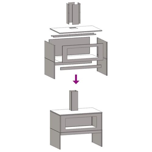 Огнище Кафяво 80 x 50 x 96 см Патинираща стомана