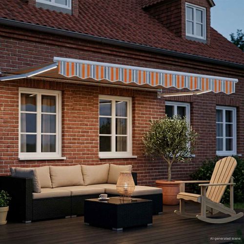 Ръчен изтеглящ сенник с LED светлини 3 x 2,5 m