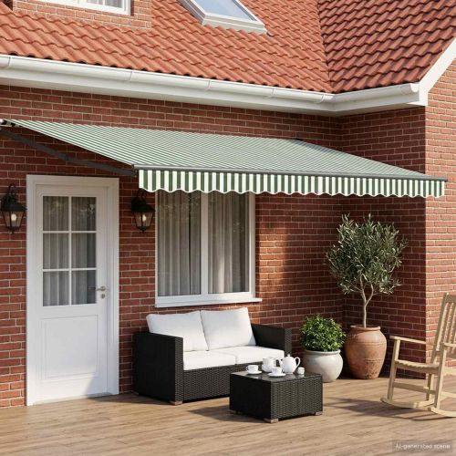 Ръчен изтеглящ сенник с LED светлини 4 x 2 m