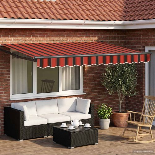 Ръчен изтеглящ сенник с LED светлини 3 x 2,5 m