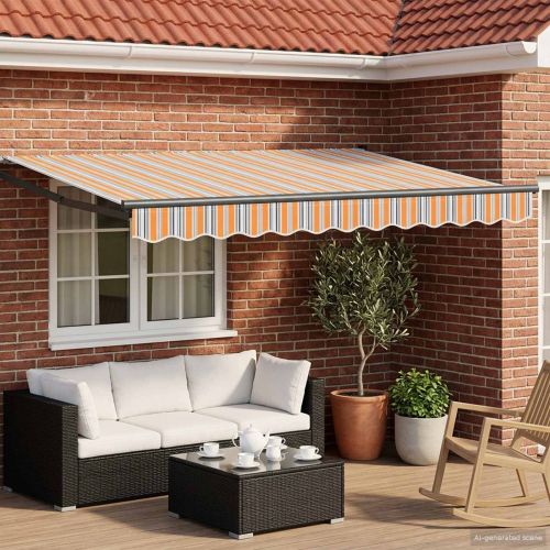 Ръчен изтеглящ сенник с LED светлини 3 x 2,5 m