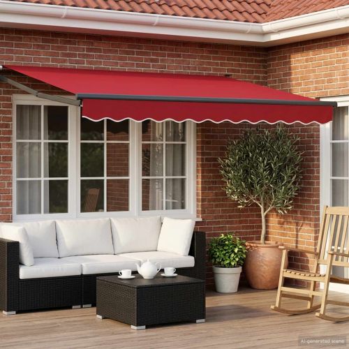 Ръчен изтеглящ сенник с LED светлини 3 x 2,5 m