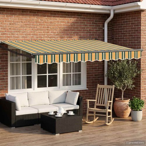 Ръчен изтеглящ сенник с LED светлини 3 x 2,5 m