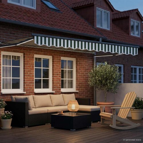 Ръчен изтеглящ сенник с LED светлини 3 x 2,5 m