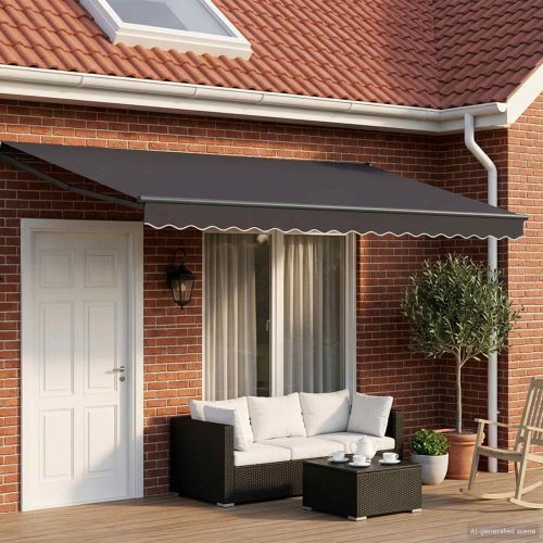 Ръчен изтеглящ сенник с LED светлини Антрацит 4 × 3 m