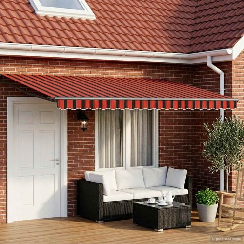 Ръчен изтеглящ сенник с LED светлини 4 × 3 m