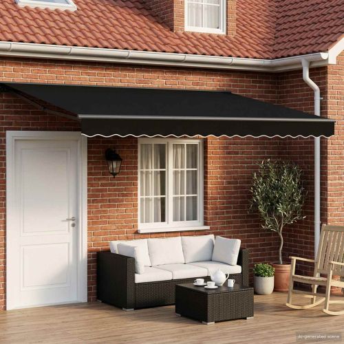 Електрически разтегателен навес Черно и антрацит 4 × 3,5 m