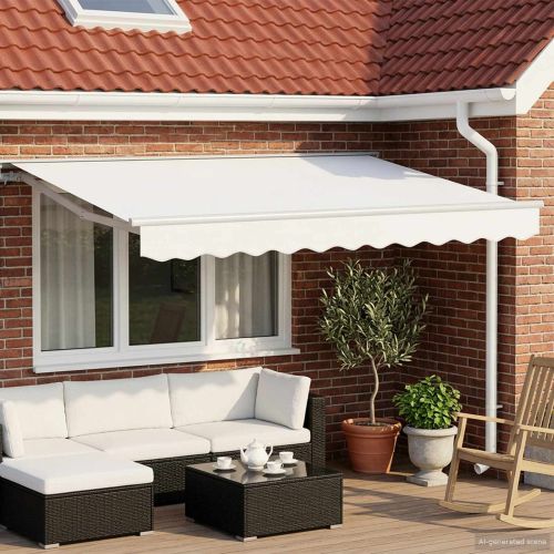 Електрически разтегателен навес Бял 3 x 2,5 m