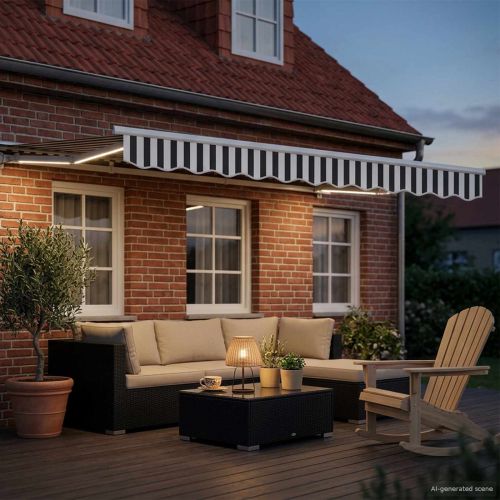 Електрически разтегателен навес Антрацит и бяло 3,5 x 2,5 m