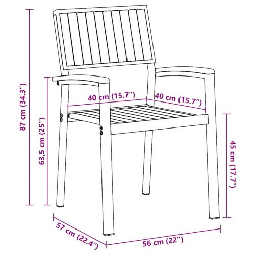 Сгъваем Стол 4 pcs Кафяво 56 х 57 х 87 см