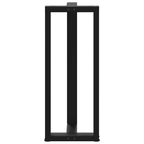 Крака за бар маса, Т-образни, 2 бр., черни, 40x35x(100-101) см, стомана