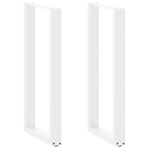 Крака за бар маса, U-образни, 2 бр., бели, 40 x (100-101) см, стомана