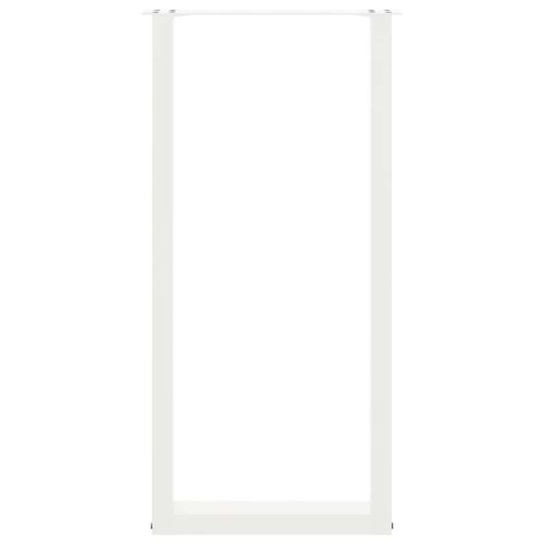 Крака за бар маса, U-образни, 2 бр., бели, 40 x (100-101) см, стомана