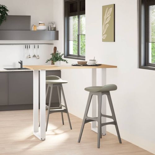 Крака за бар маса, U-образни, 2 бр., бели, 40 x (110-111) см, стомана