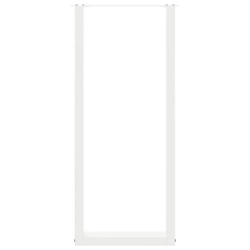 Крака за бар маса, U-образни, 2 бр., бели, 40 x (110-111) см, стомана