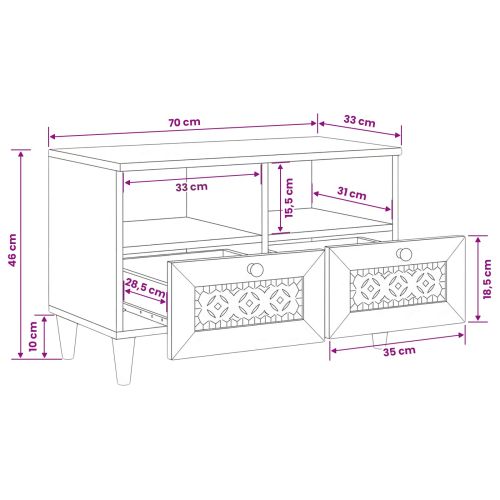 ТВ Единици с рафт Светло кафяво 70 x 33 x 46 см Инженерно дърво