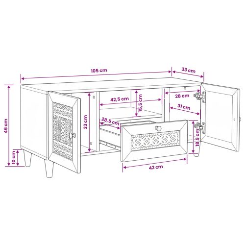 ТВ Единици Светло кафяво 105 x 33 x 46 см Инженерно дърво