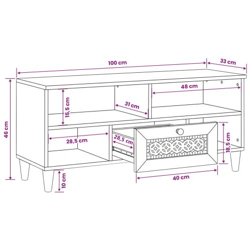 ТВ Единици Светло кафяво 105 x 33 x 46 см Инженерно дърво