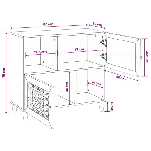 Служебен шкаф Светлокафяво 33.5 x 80 x 75 см