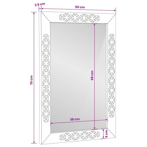 Огледало за баня с огледало Светло кафяво 70 x 50 x 2,5 см