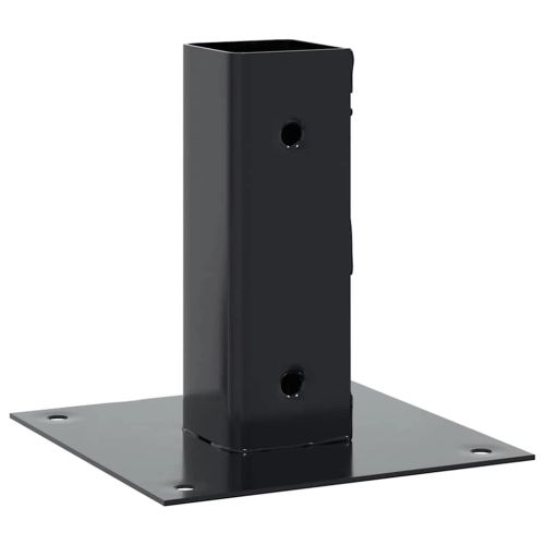 Основи за стълбове квадрат 12 бр прахово боядисана стомана