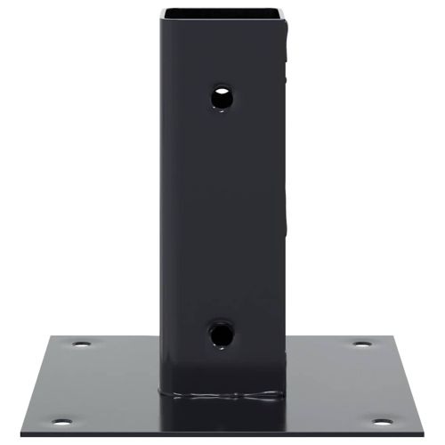 Основи за стълбове квадрат 12 бр прахово боядисана стомана