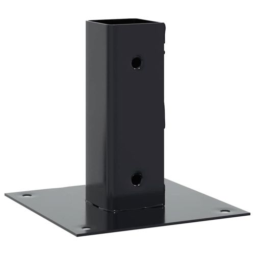 Основи за стълбове квадрат 12 бр прахово боядисана стомана