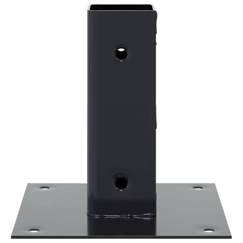 Основи за стълбове квадрат 12 бр прахово боядисана стомана