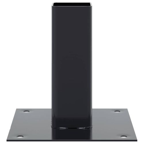 Основи за стълбове квадрат 12 бр прахово боядисана стомана