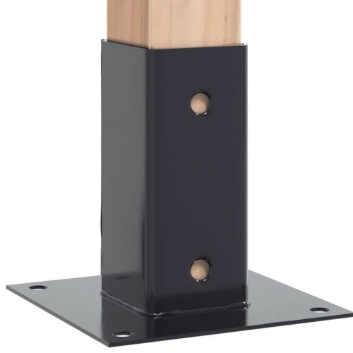 Основи за стълбове квадрат 4 бр прахово боядисана стомана